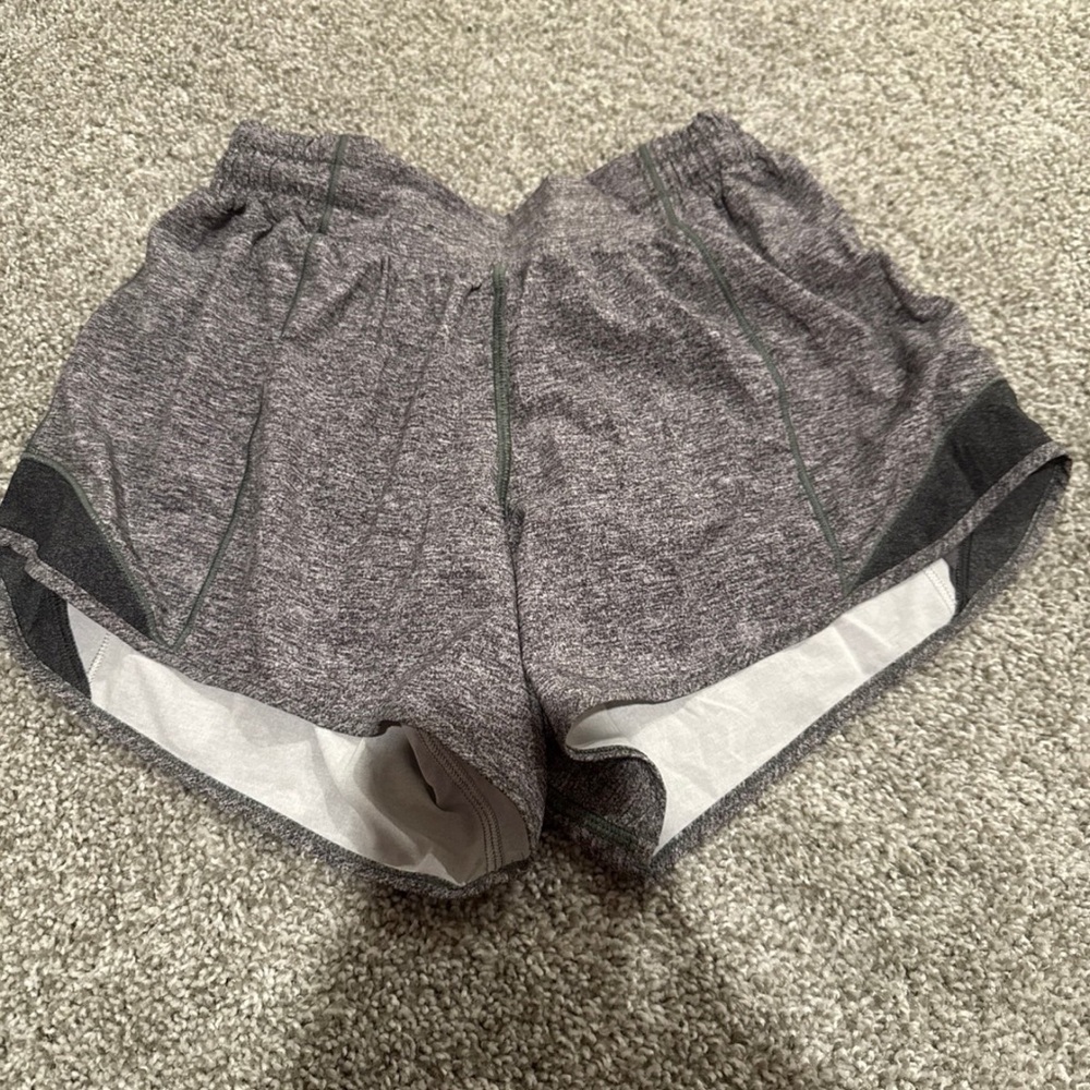 Lululemon Heathered Grey Hotty Hot Shorts 4”